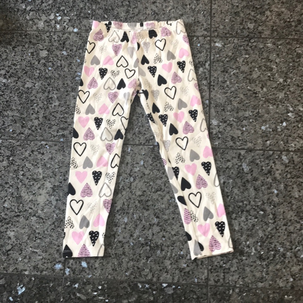 white heart leggings. size 6